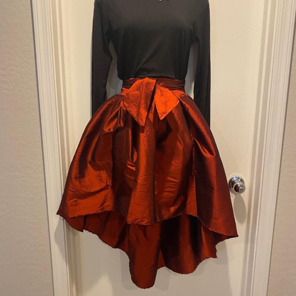 EUC Blue S Blood Red High Low Waist Skirt - Picture 5 of 7